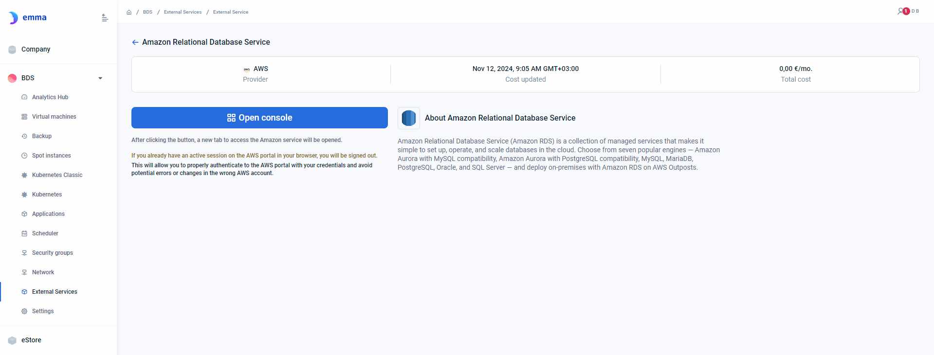 AWS External Services