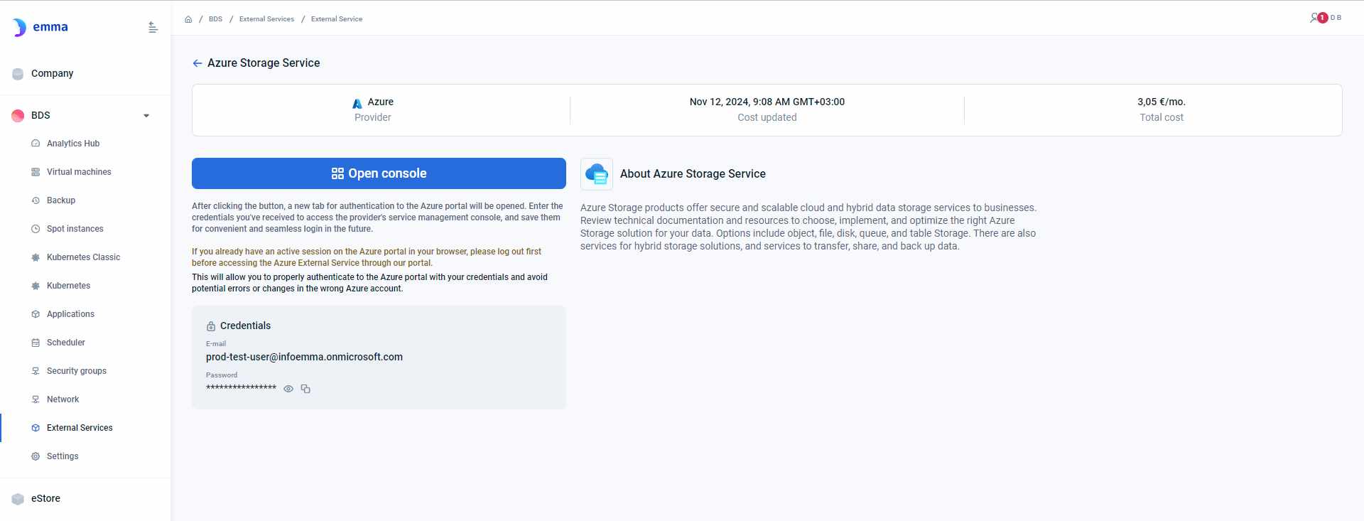 Azure External Services