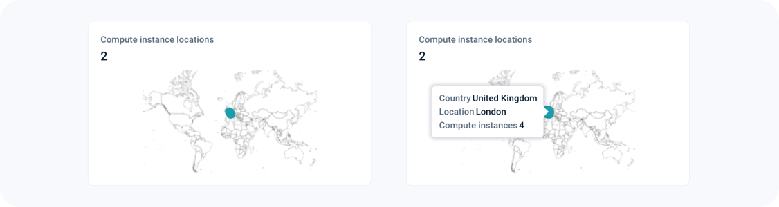 Distinct geographical locations of all your VMs and count of VMs in that geographical location - tooltip example