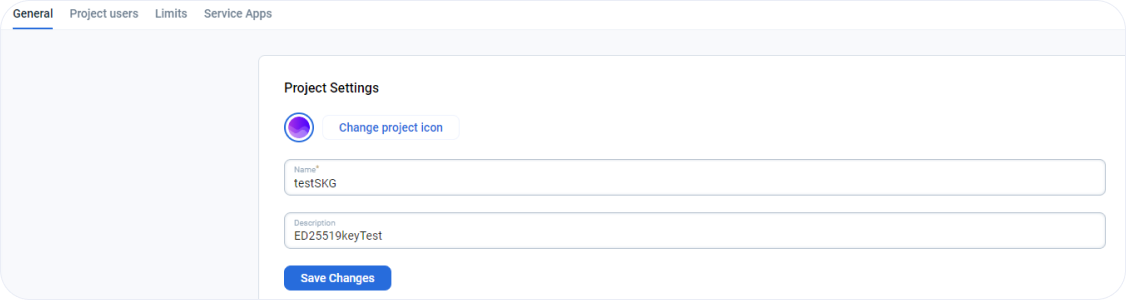 Project general settings