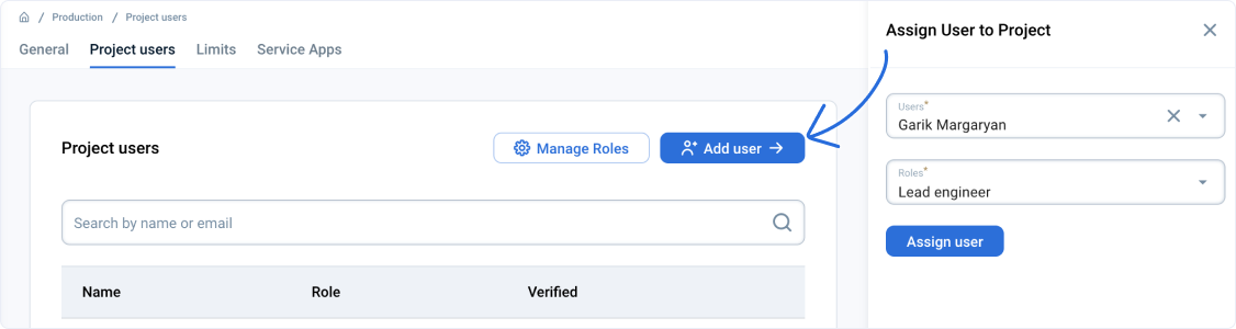 Edit the user and assign another project role
