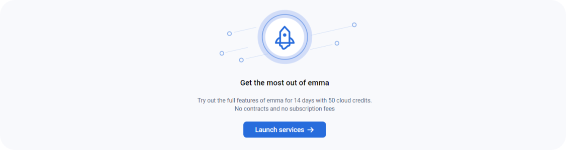 New users who do not have any active projects and services will see this screen regarding analytics.