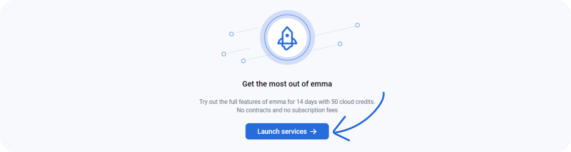 New users who do not have any active projects and services will see this screen regarding analytics.