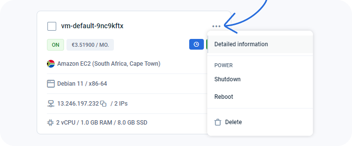 VM actions