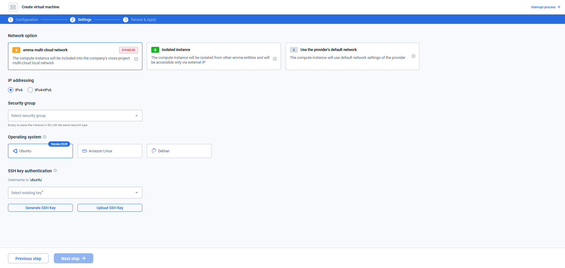 Step 2. Settings